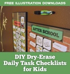 DIY Dry Erase checklist ADHD organization for kids FREE ILLUSTRATION DOWNLOADS